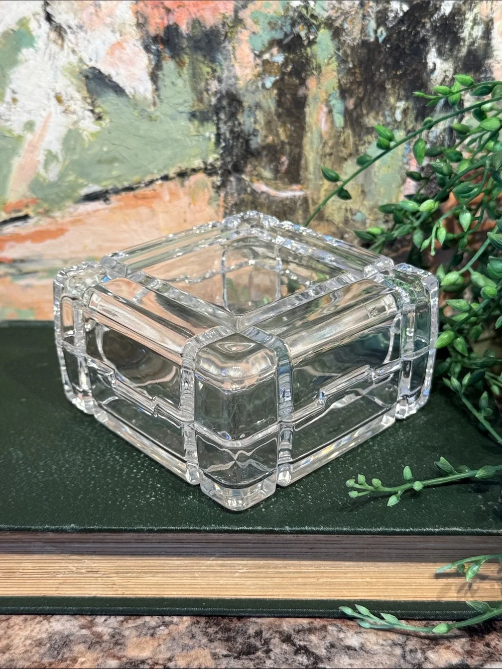 Clear Glass Decorative Storage Box - Glass Trinket Organizer
